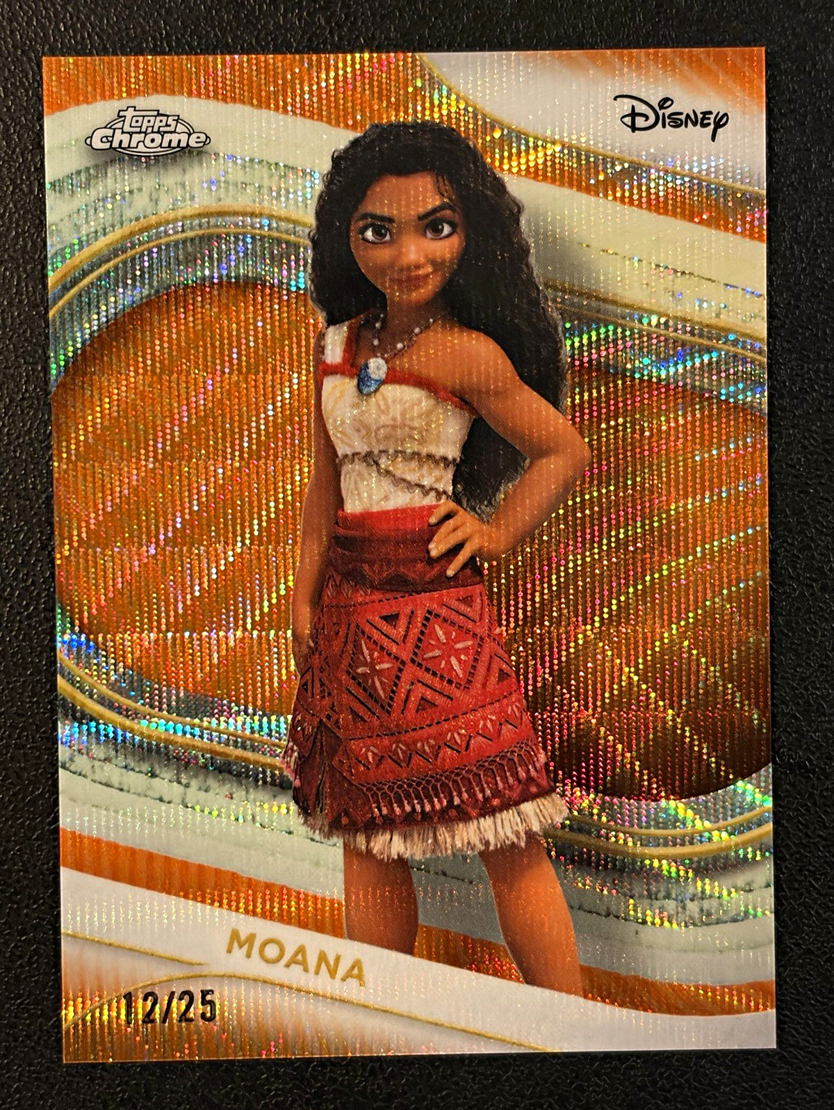 Topps 2025 Chrome Disney Moana Orange Refractor 12/25 #10 Serial Numbered Topps 2025 Chrome Disney Moana Orange Refractor 12/25 #10 Serial Numbered
