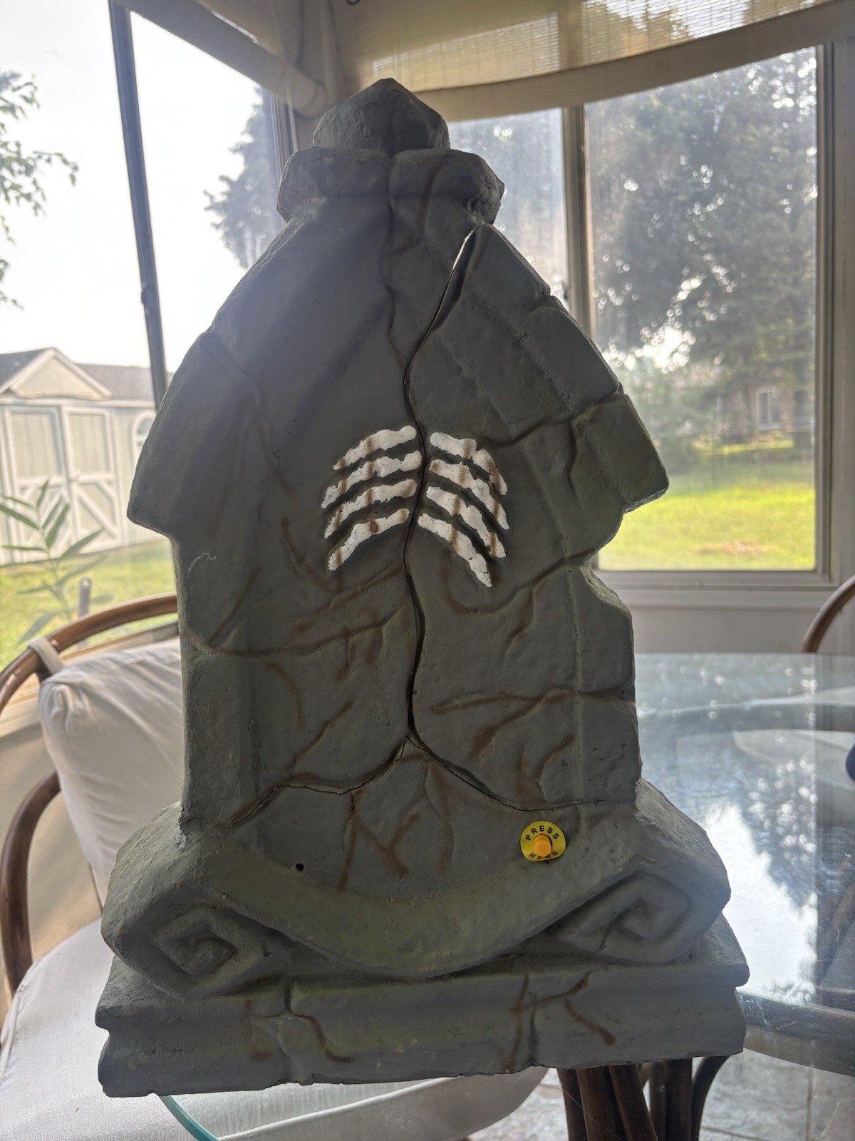 Vintage Gemmy Skeleton Splitting Tombstone Halloween Lights Sounds READ Vintage Gemmy Skeleton Splitting Tombstone Halloween Lights Sounds READ