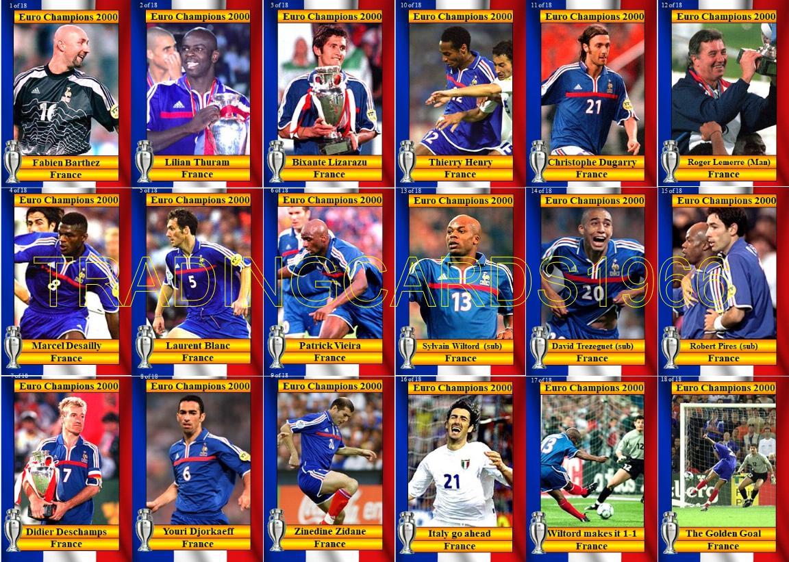 France 2000 European Championship winners football trading cards Euro 2000