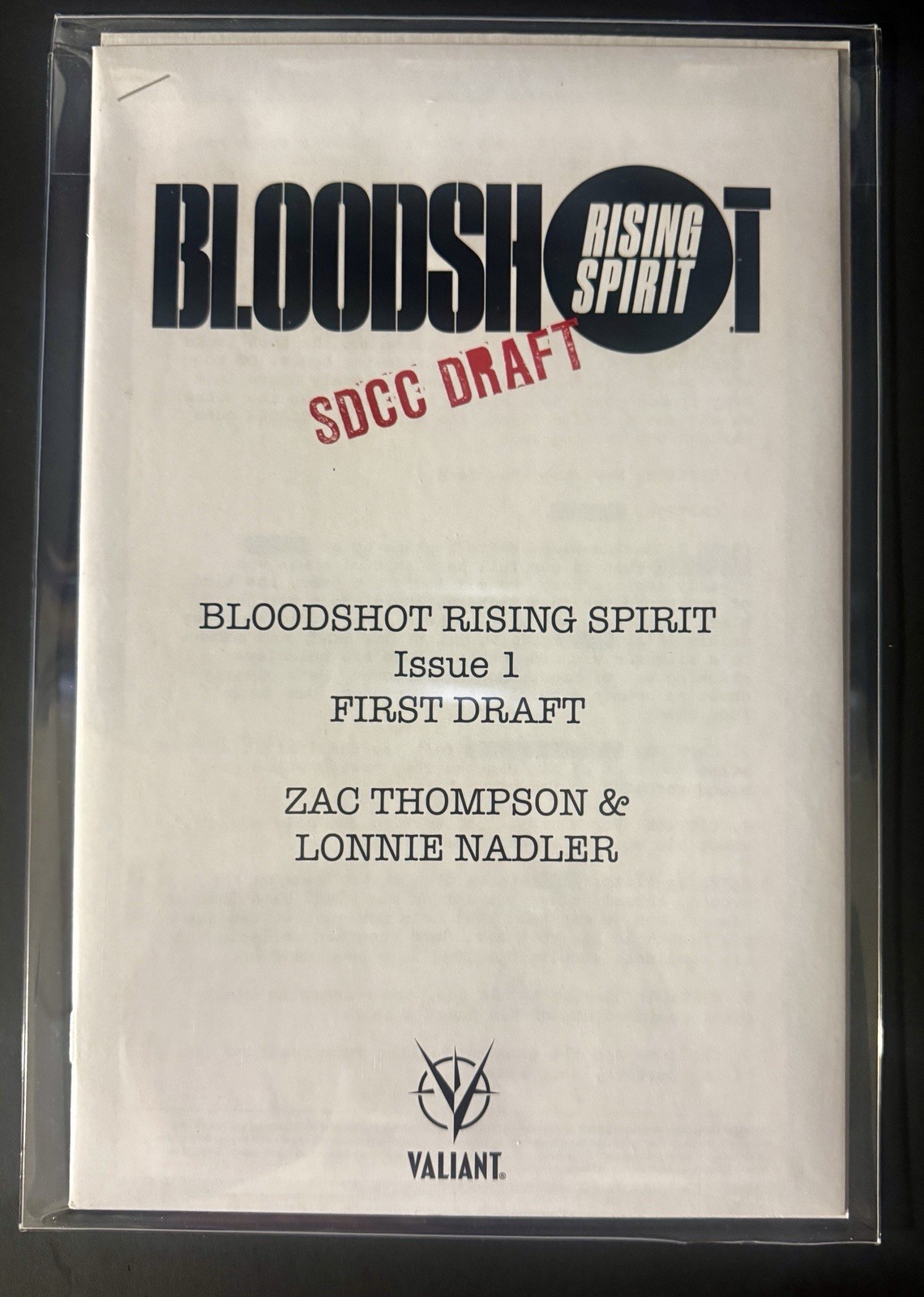 Bloodshot Rising Spirit SDCC 2018 Exclusive Draft Retailer Variant NM+ Rare