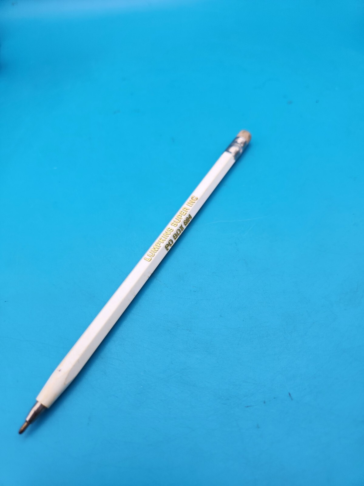 Vtg Lumpkins super inc Advertisement Pen with eraser kansas