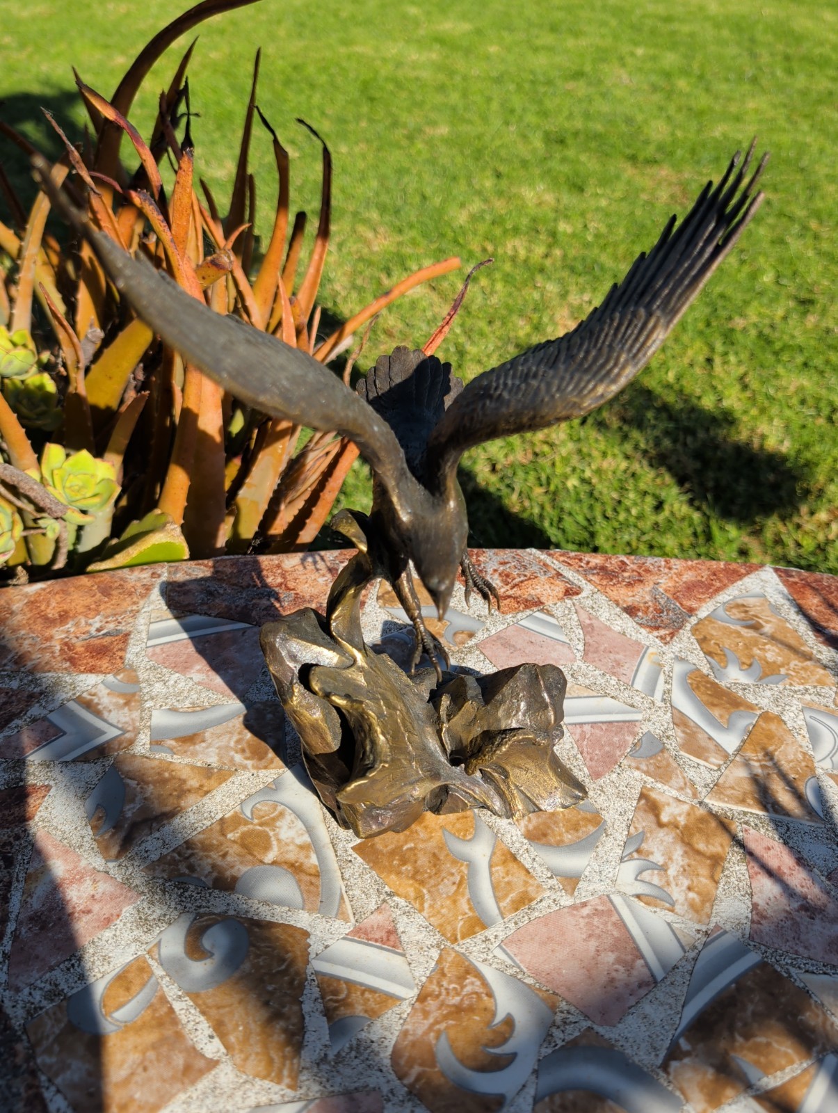 Vintage Solid Bronze Eagle Wings Of Glory By Ronald Van Ruyckevelt 1990