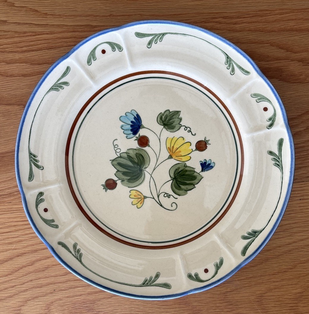 Metlox Poppytrail Vernon Ware Gigi Dinner Plate Floral Hand painted Vintage