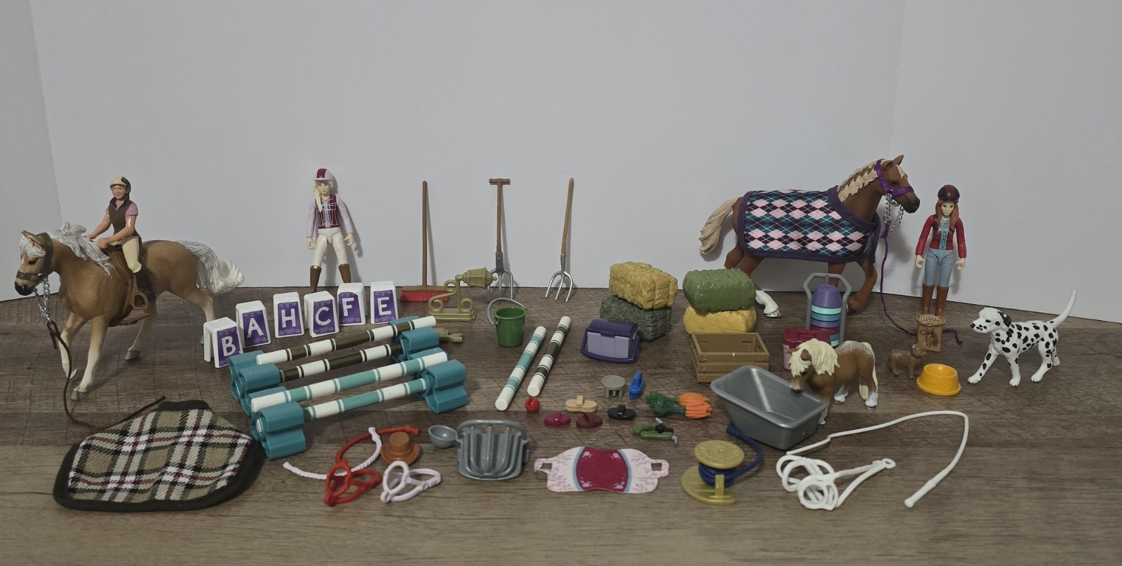 Schleich Horse Accessories Mixed 70+ Lot w/ Jump Poles, Tack, Jumps & Figures Schleich Horse Accessories Mixed 70+ Lot w/ Jump Poles, Tack, Jumps & Figures