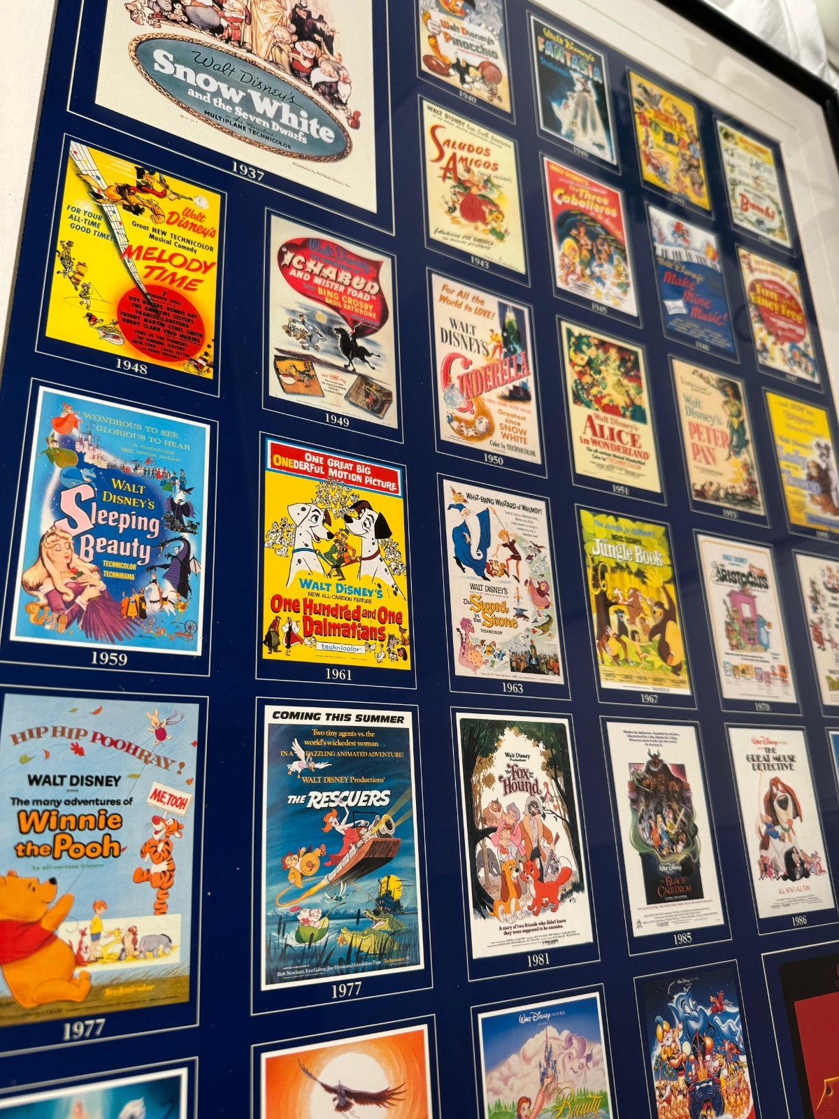 Disney 75 Years Anniversary Commemorative Poster/Print FRAMED 40x28