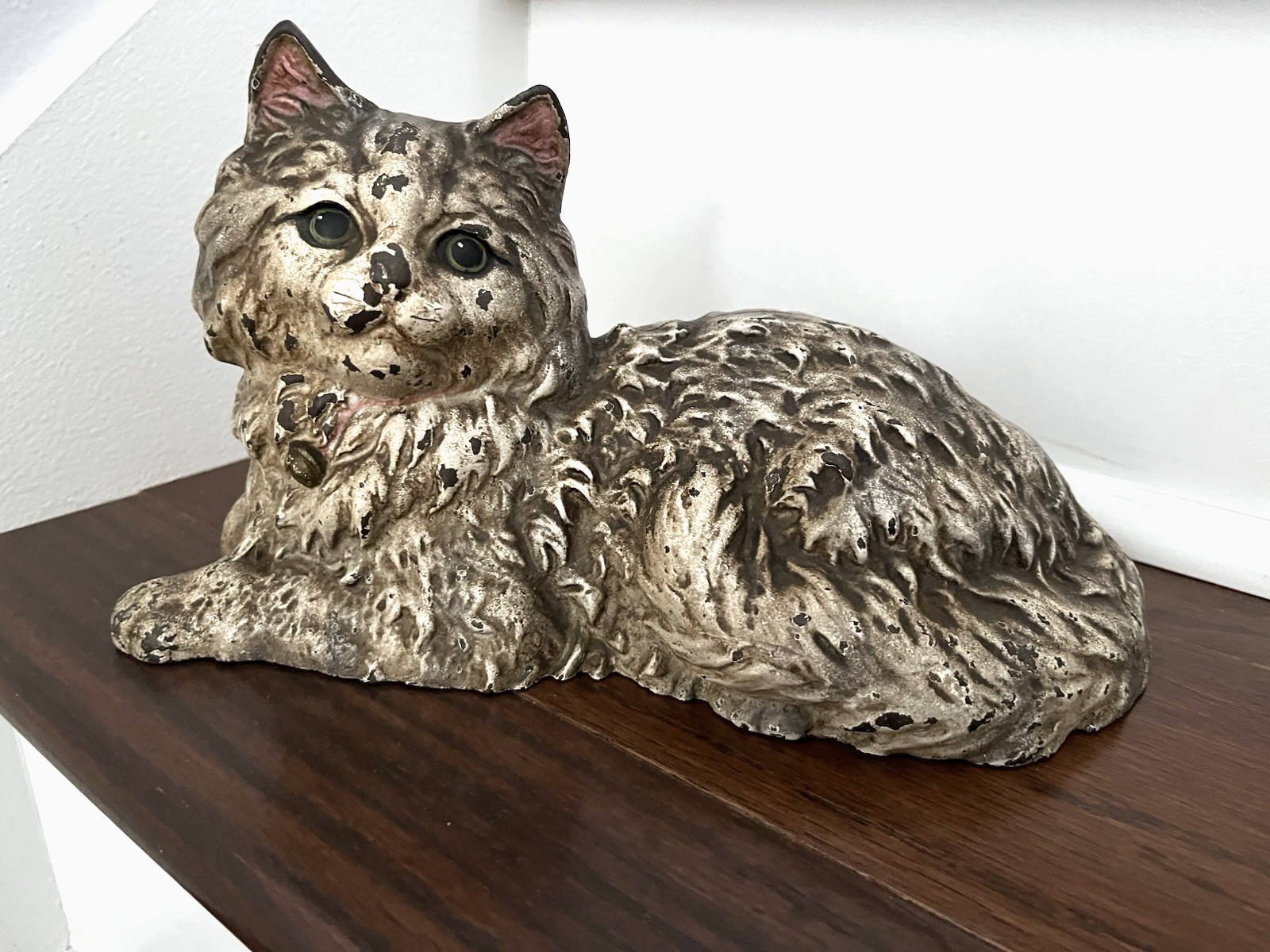 LARGE ANTIQUE VINTAGE c.1920 HUBLEY #335 FIRESIDE CAT STATUE DOORSTOP