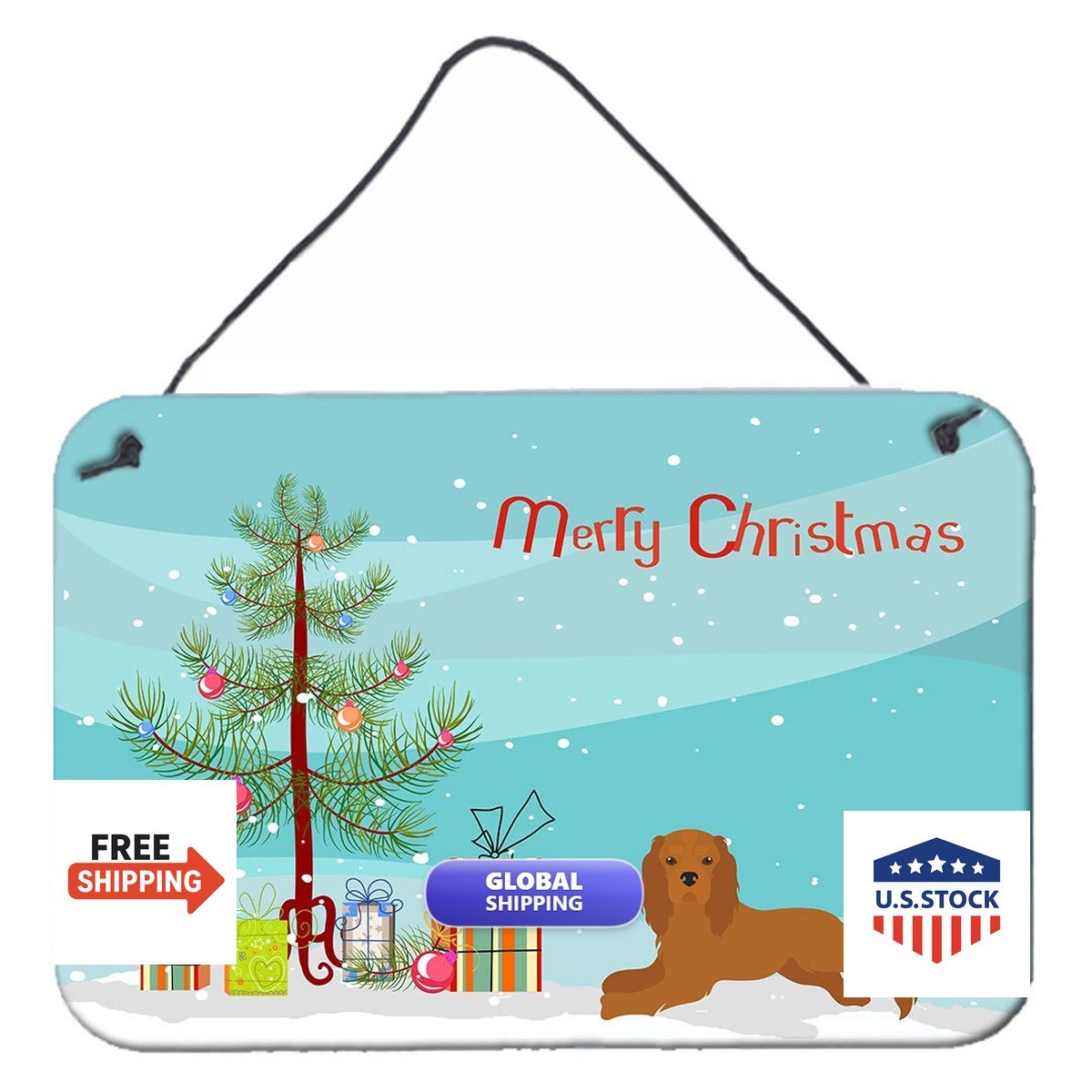 Caroline's Treasures CK3495DS812 Ruby Cavalier King Charles Spaniel Christmas