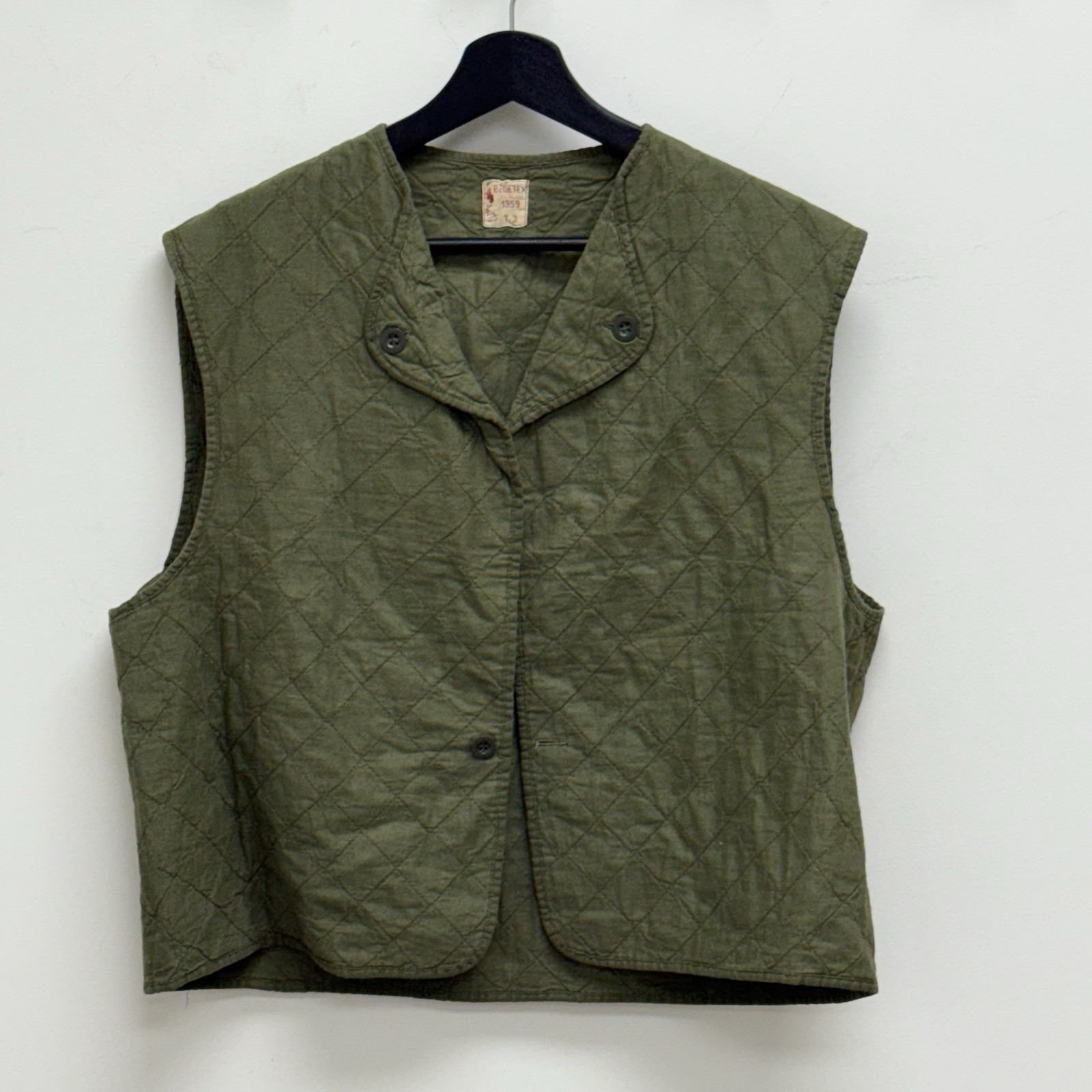 Vintage 1950s Belgian Army Airborne Quilted Liner Vest