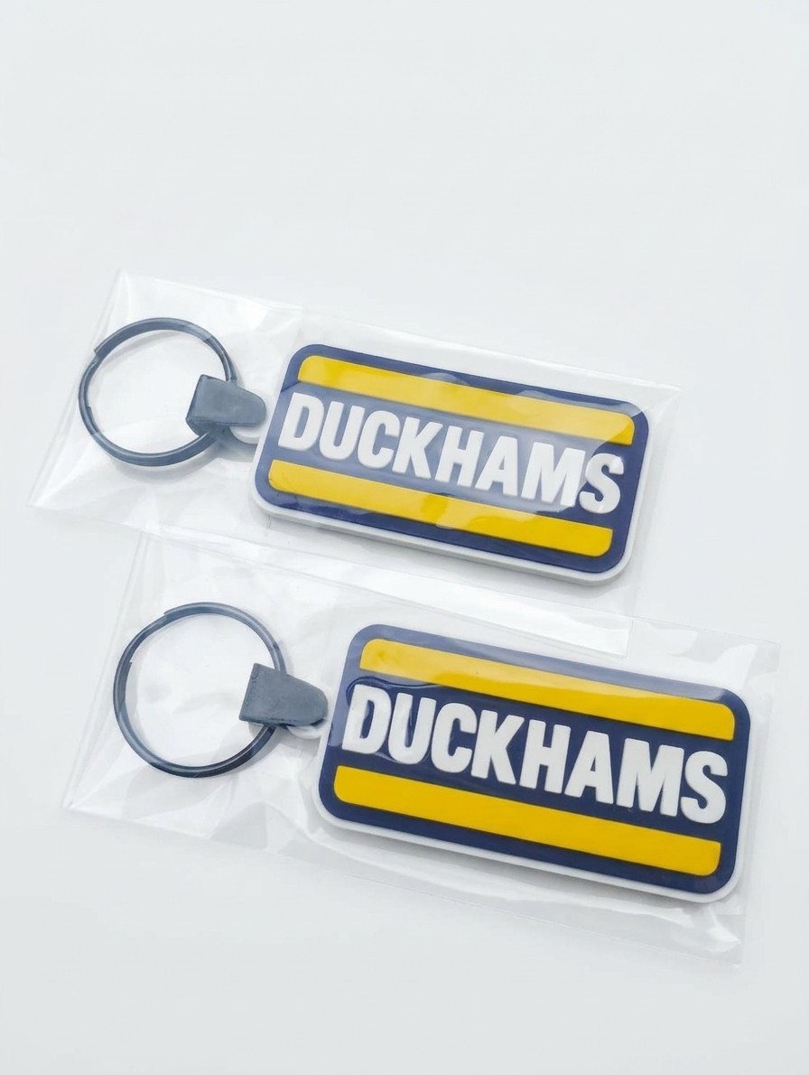 Vintage Duckhams Oil Rubber Keychain Fob - Pack of 2 Classic Car Biker Gift