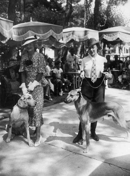 Two Women Participating In A Fashion Contest In The 1940's Old Photo