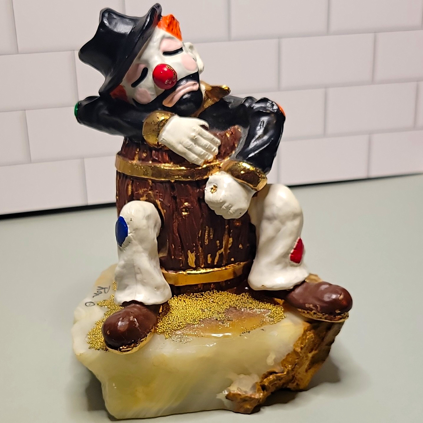 Vintage Ron Lee 1985 Clown Figurine  Signed & Personally Inscribed  Barrel Clown