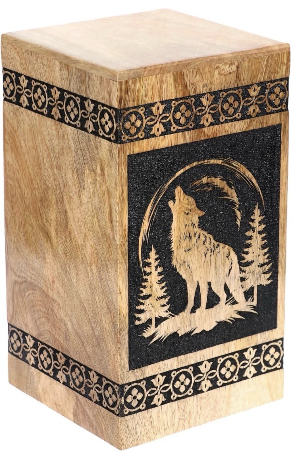 Wolf Carved Wooden Urns Handcrafted Funeral Cremation Adult Ashes Urns Rosewood Wolf Carved Wooden Urns Handcrafted Funeral Cremation Adult Ashes Urns Rosewood