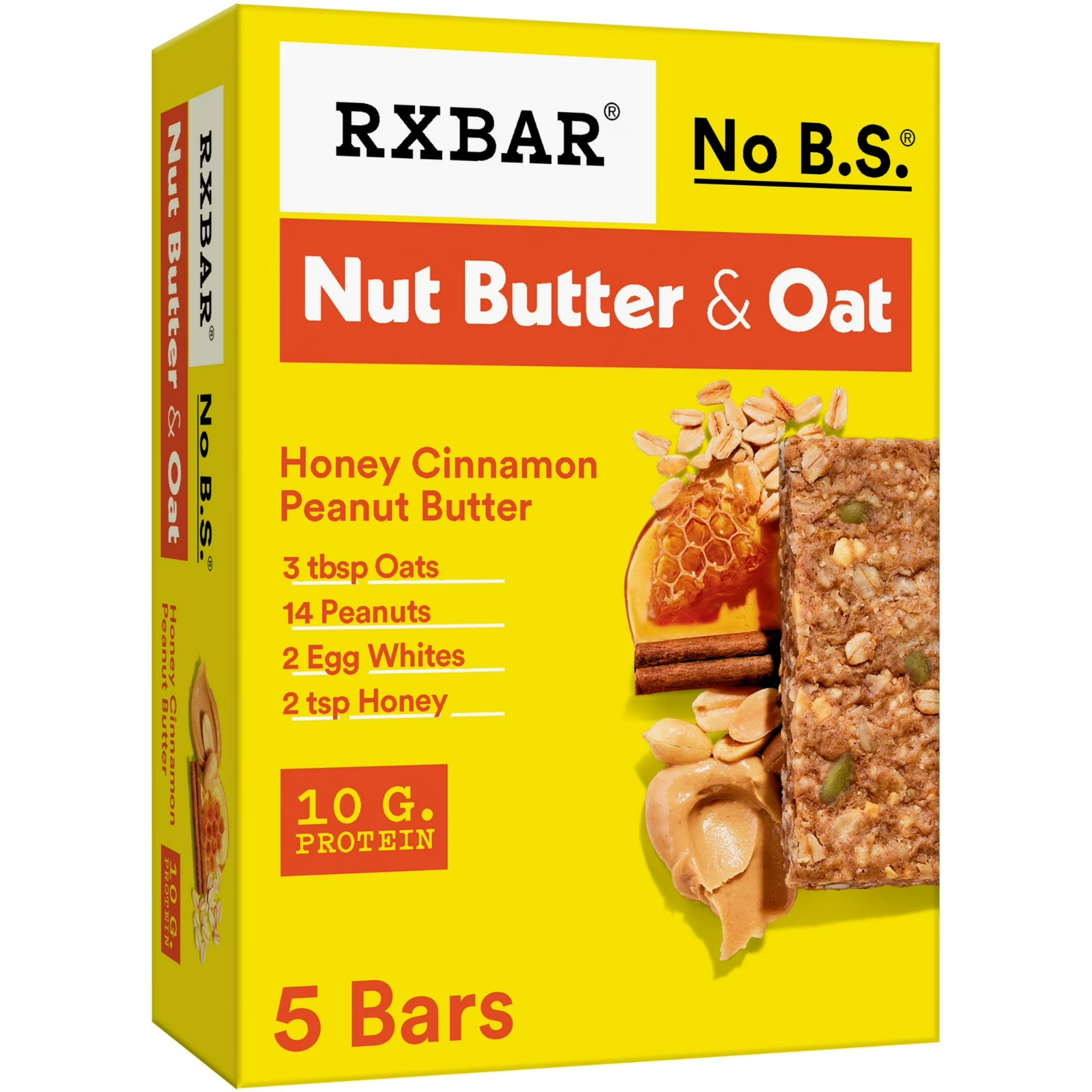 RXBAR Nut Butter and Oat, Honey Cinnamon Peanut Butter Gluten-Free Protein Bars