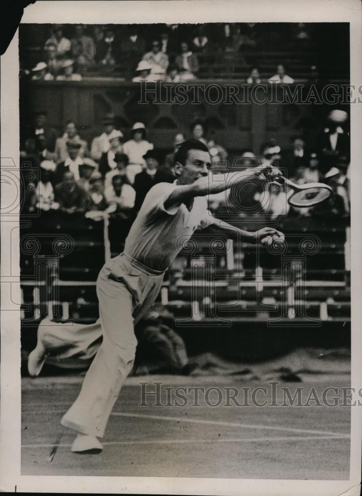 1936 Press Photo British tennis champion Fred Perry in action at Wimbledon 1936 Press Photo British tennis champion Fred Perry in action at Wimbledon