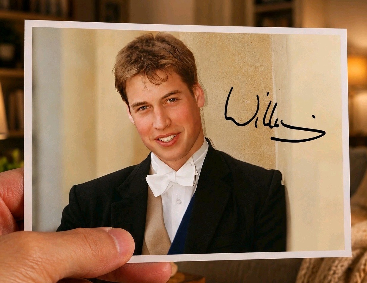 2 Autographs - Prince William - Prince Harry - British Royal - Windsor