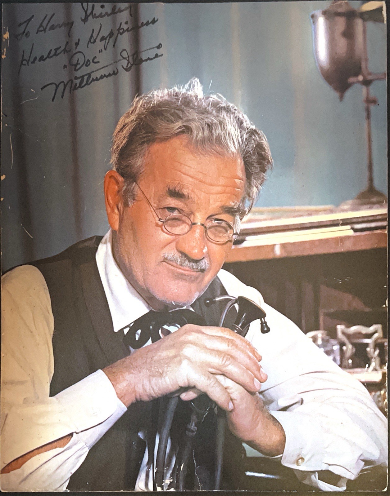 MILBURN STONE “DOC” ON GUN SMOKE SIGNED COLOR PHOTO