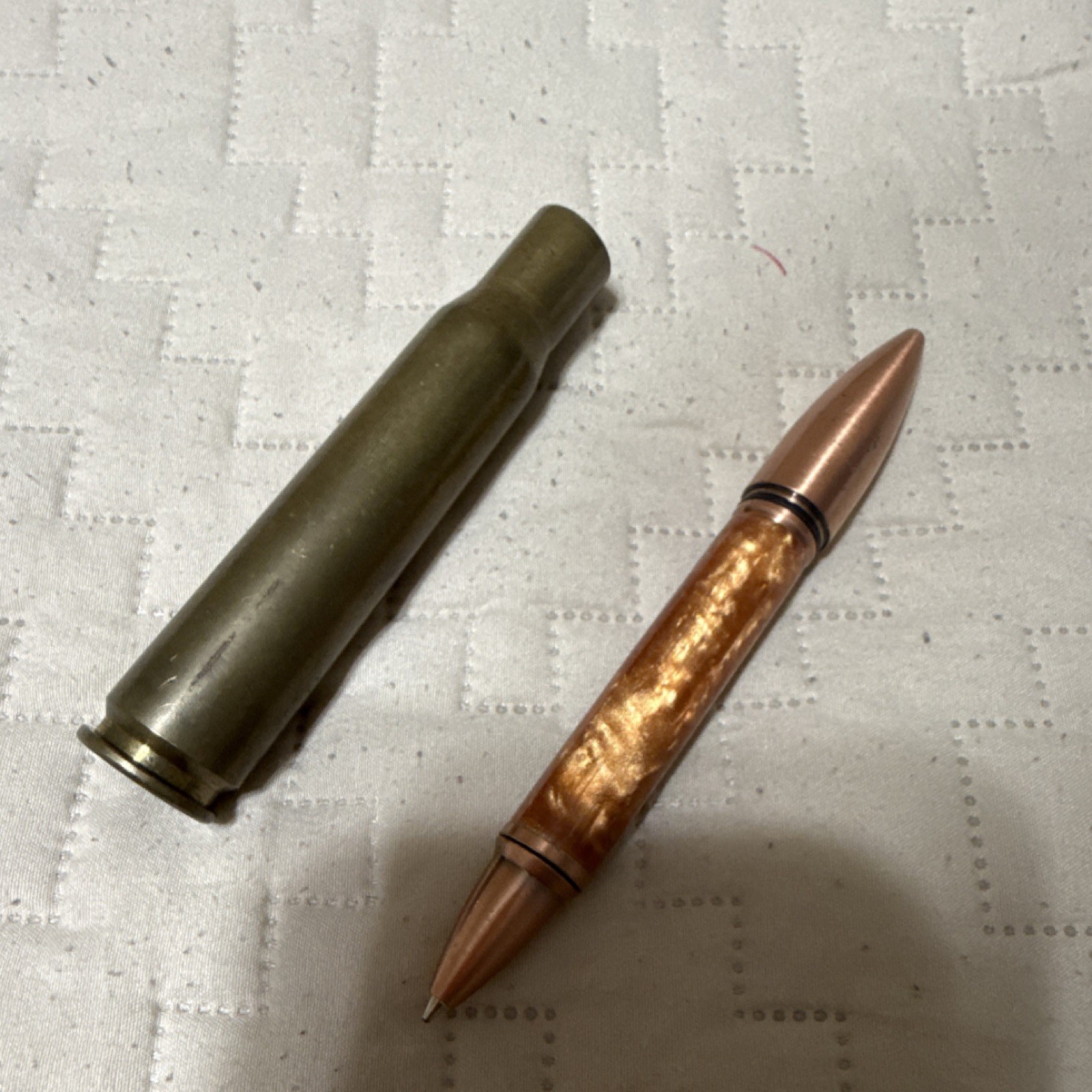 Handmade Bullet-Shaped Ballpoint Pen Metal Wood Collectible