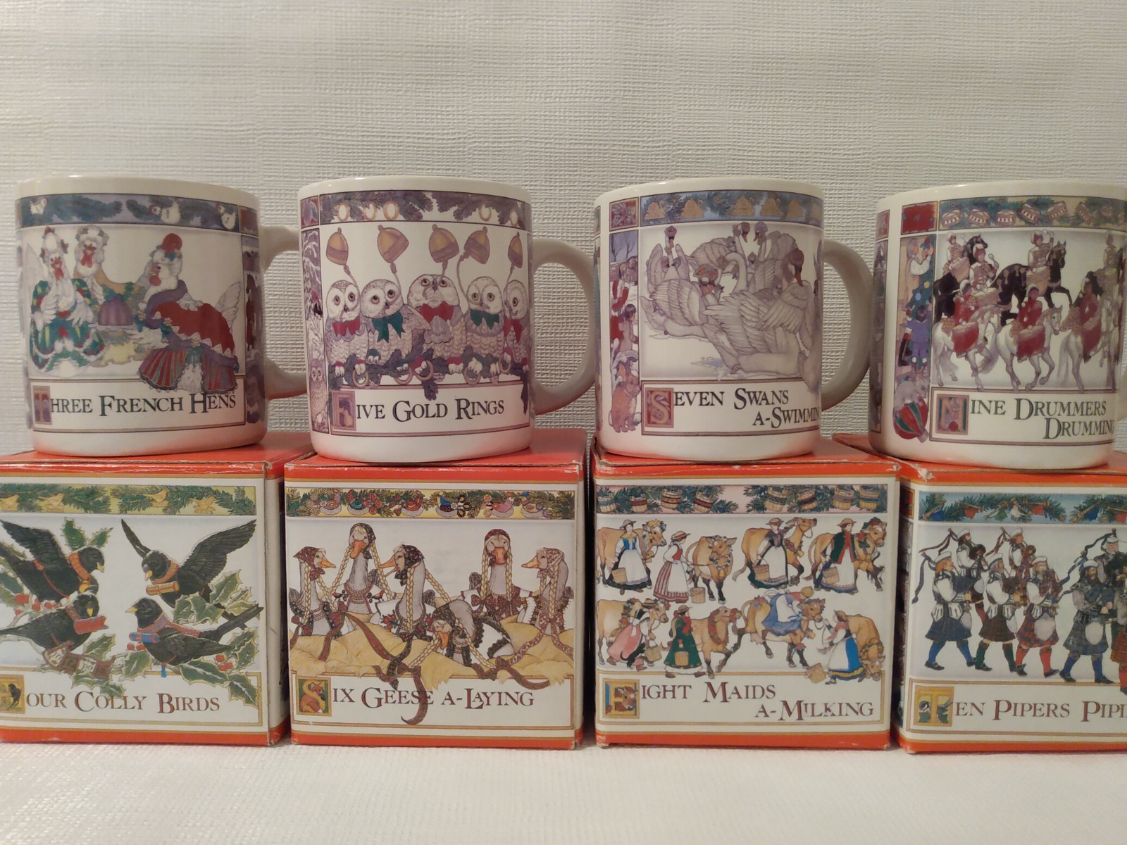 4 UNITED DESIGN 1988 12 days of Christmas by Jan Brett Studio Mug s 4 UNITED DESIGN 1988 12 days of Christmas by Jan Brett Studio Mug s