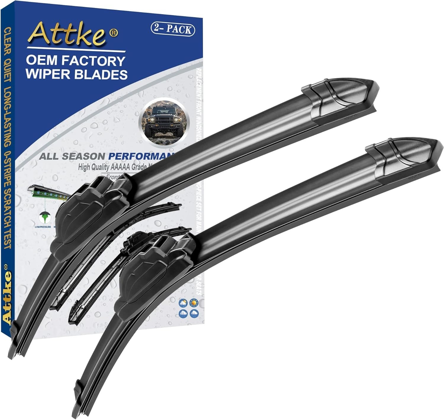 ATTKE OEM Quality Front Windscreen Wiper Blades for Ford F150 F-150 F250 F350 F- ATTKE OEM Quality Front Windscreen Wiper Blades for Ford F150 F-150 F250 F350 F-
