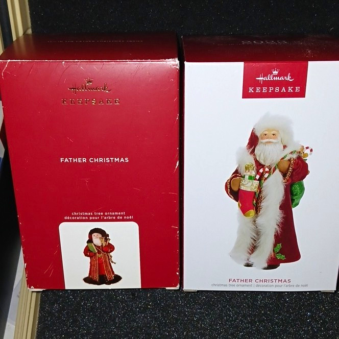 Lot Of 2 Hallmark Keepsake Father Christmas Santa Hanging Ornaments 2020 2023
