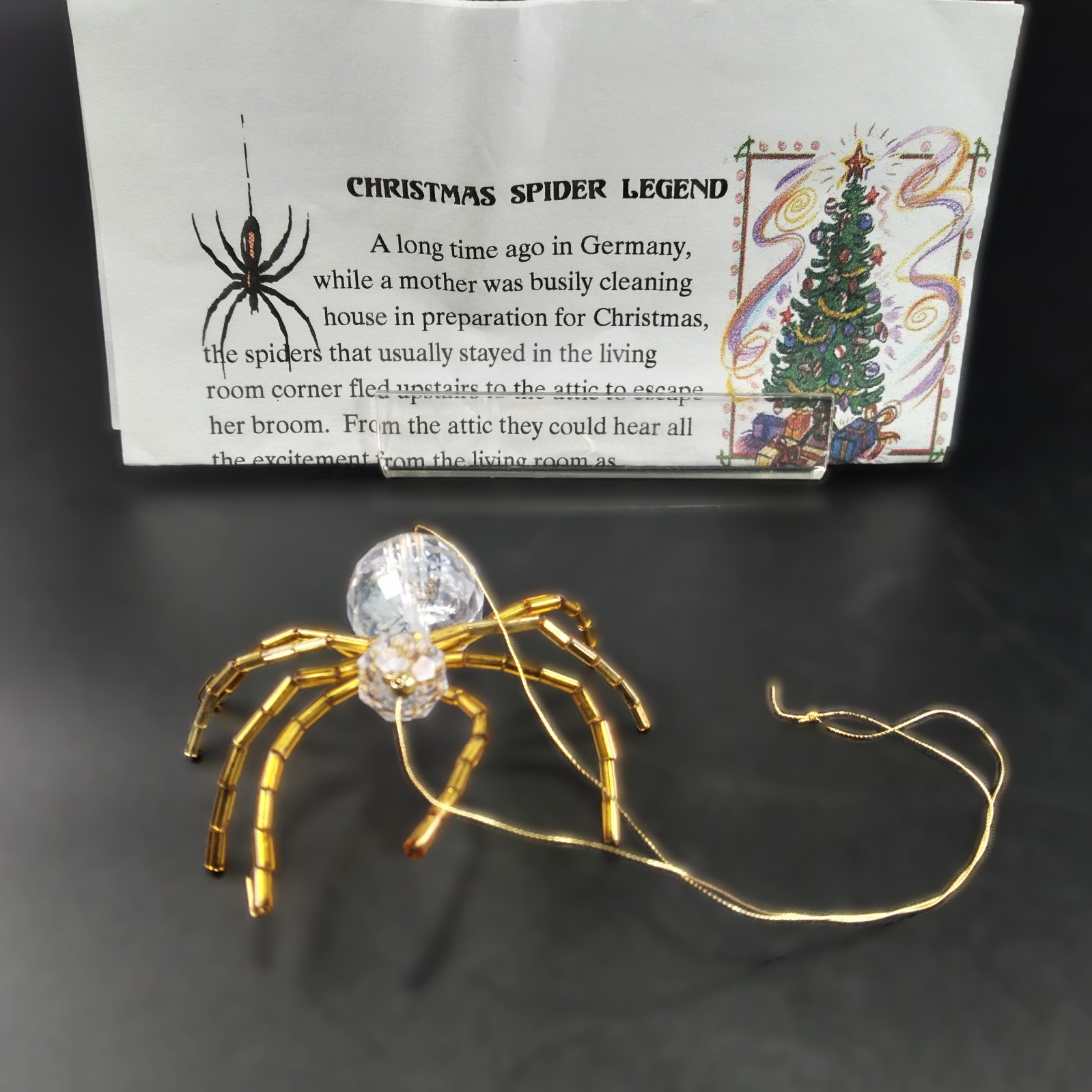 Holiday Handmade Beaded Spider Ornament - Legend of The Christmas Spider