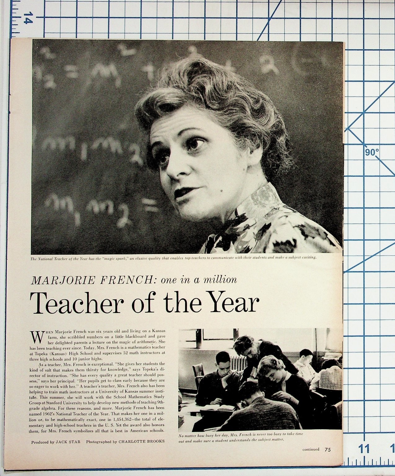 1960s Teacher of the Year Marjorie French Article Valvoline Motor Oil Ad 1960s Teacher of the Year Marjorie French Article Valvoline Motor Oil Ad