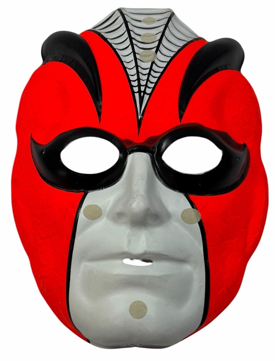 NOS Vintage Collegeville SPIDER Halloween Costume Mask Spooky Spook Steve Miller