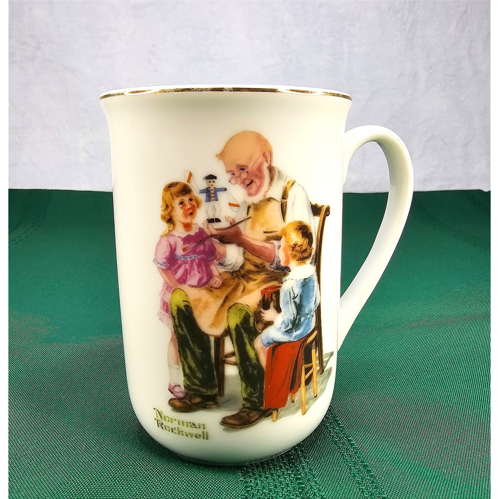 Vintage Norman Rockwell Museum Mug The Toymaker Coffee Tea Cup Collectible 1982