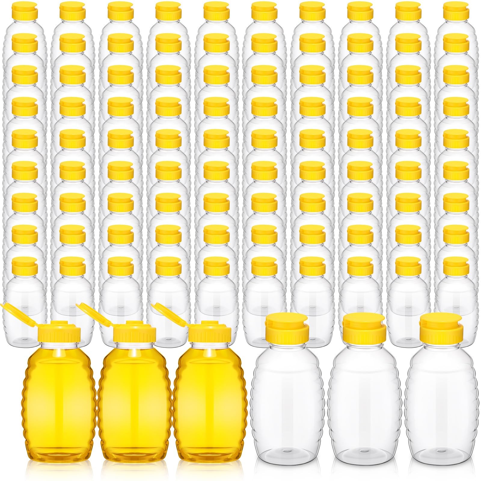 Tioncy 96 Pcs 16 oz Honey Squeeze Bottles, Clear Plastic Bear Shape Tioncy 96 Pcs 16 oz Honey Squeeze Bottles, Clear Plastic Bear Shape