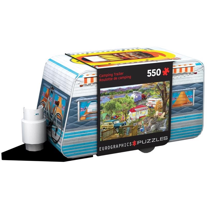 Eurographics Camper Trailer 550pc Puzzle Collectible Tin 19x13 Multicolor