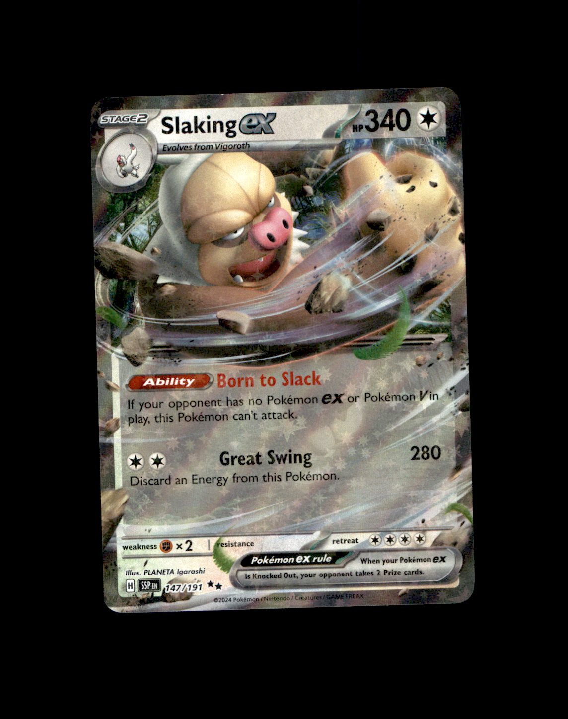 Slaking ex 147/191 Surging Sparks Double Rare Pokemon TCG 2024 NM Slaking ex 147/191 Surging Sparks Double Rare Pokemon TCG 2024 NM