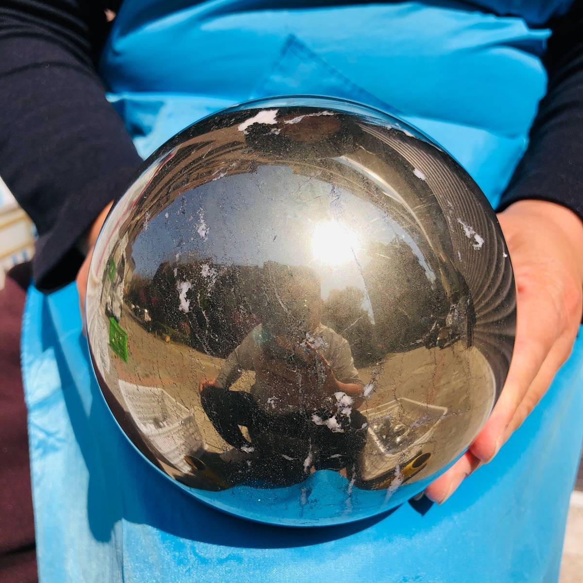 11.06 LB Natural Chalcopyrite Polished Sphere for Home Decor Collectible 4263