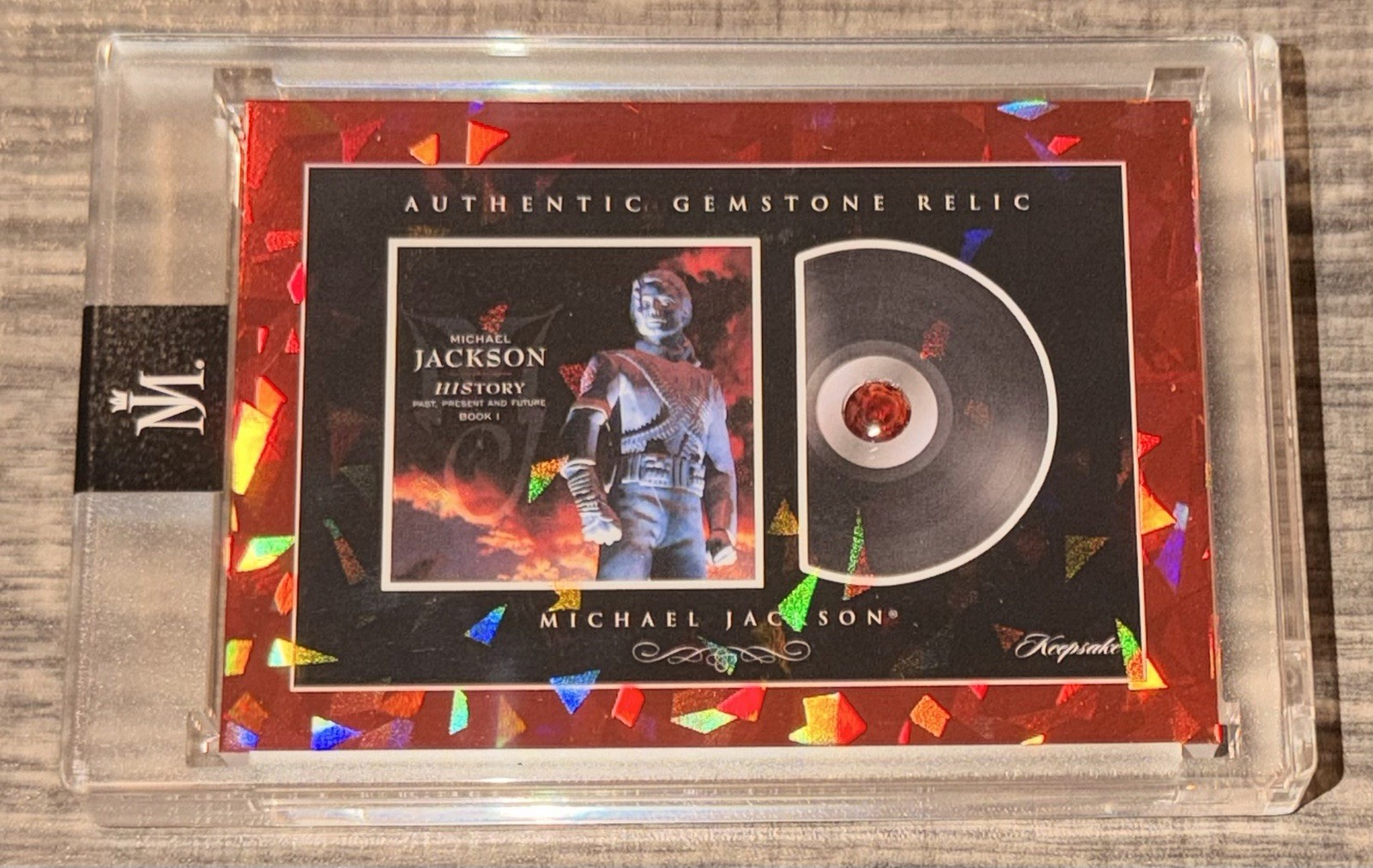 2026 Keepsake Michael Jackson HIStory Gemstone Relic #26 05/25 Red Cracked Ice