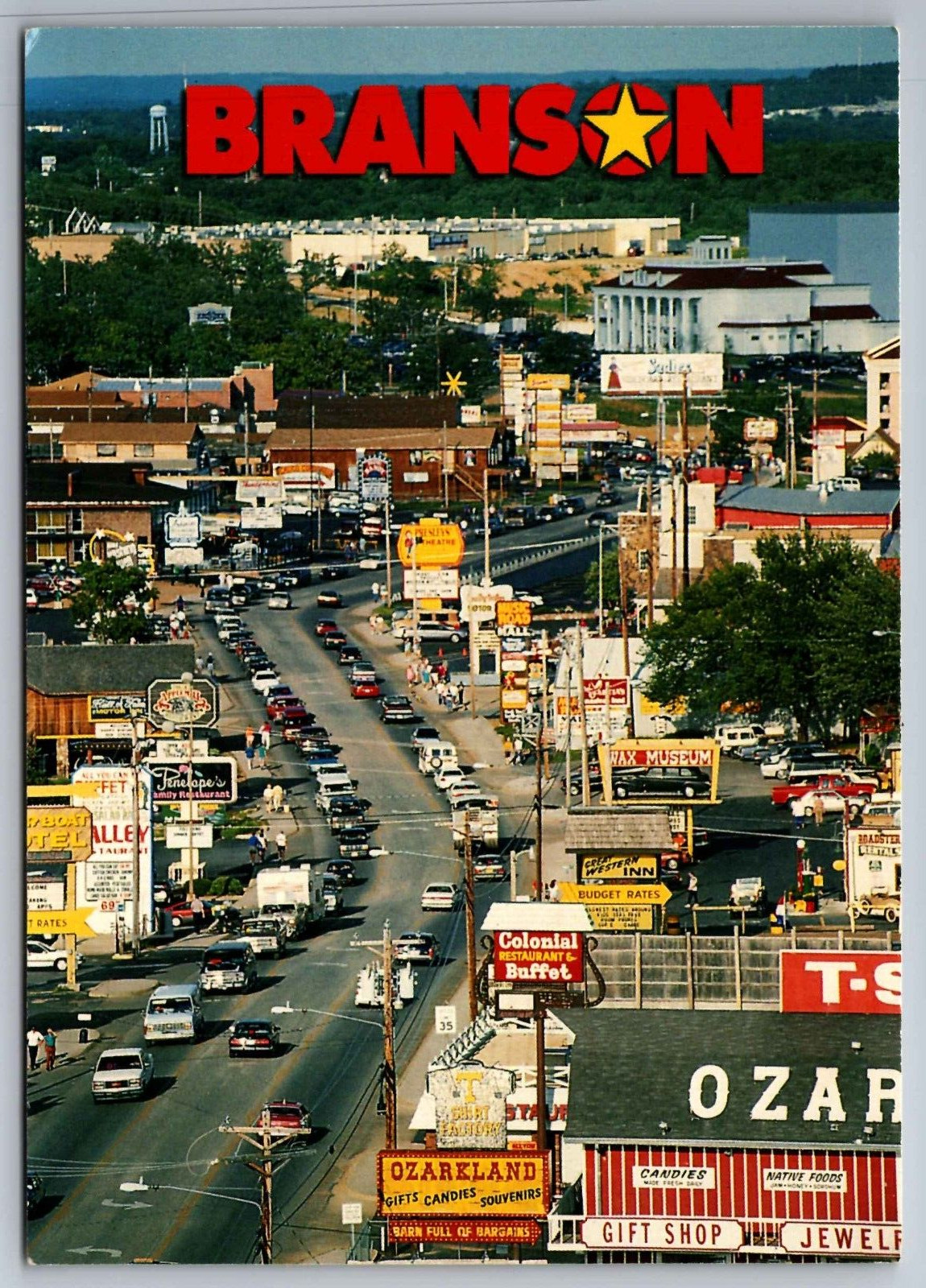 Postcard 76 Country Boulevard Branson Missouri, Shops, Theatres, etc. K-6 Postcard 76 Country Boulevard Branson Missouri, Shops, Theatres, etc. K-6