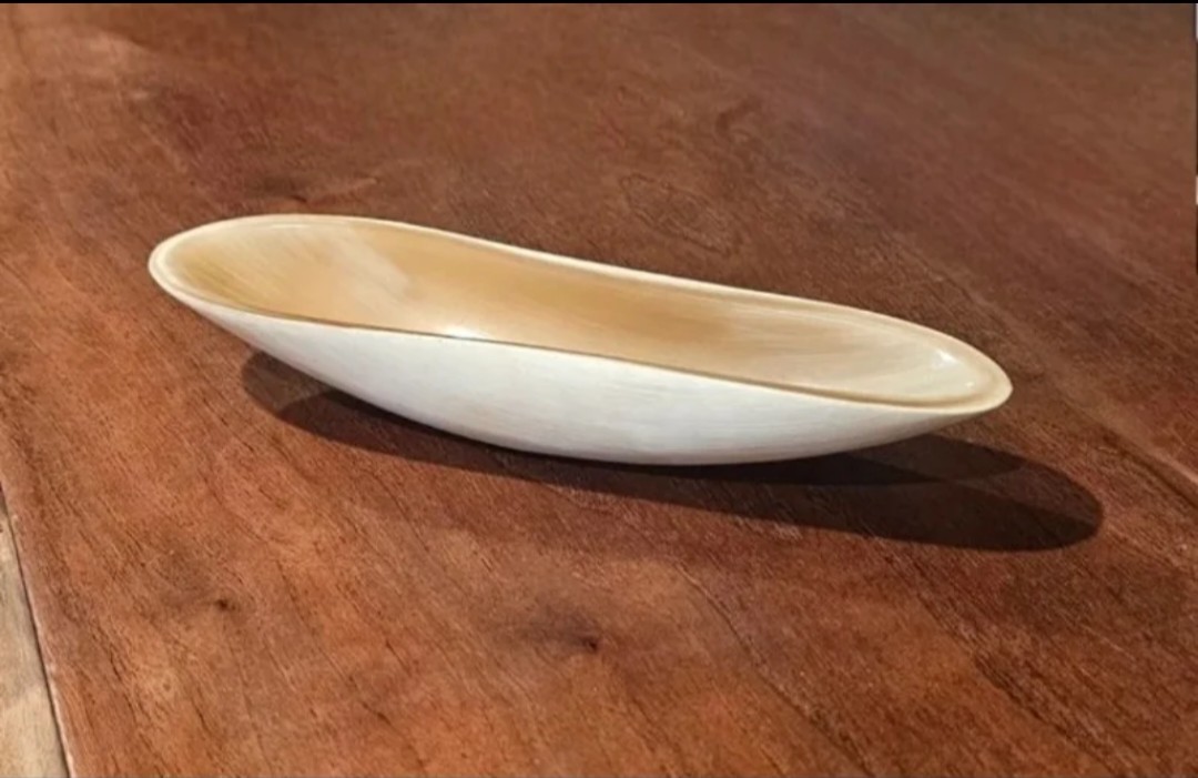 Vintage Uruguayan Ox Horn Trinket Dish Objet D\'art