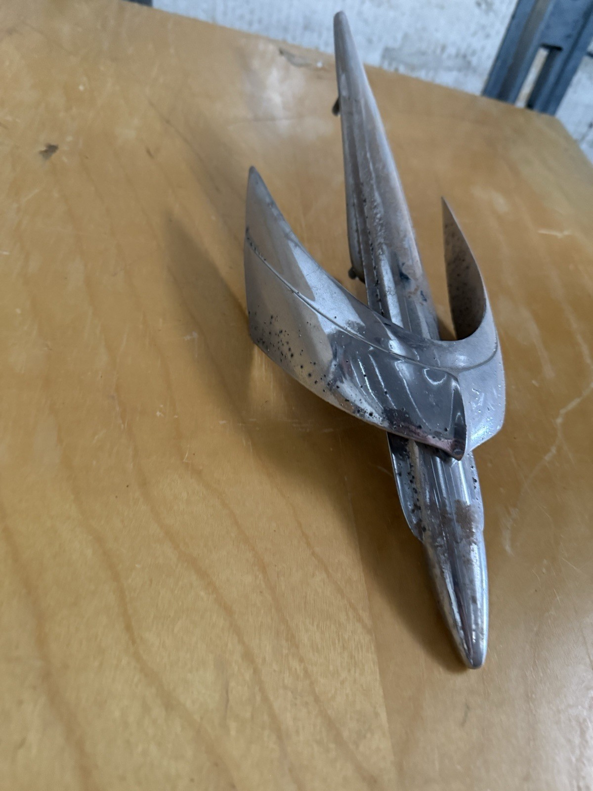 1955 1956 Mercury Montclair Monterey Hood Ornament OEM Chrome Jet Spear 1955 1956 Mercury Montclair Monterey Hood Ornament OEM Chrome Jet Spear