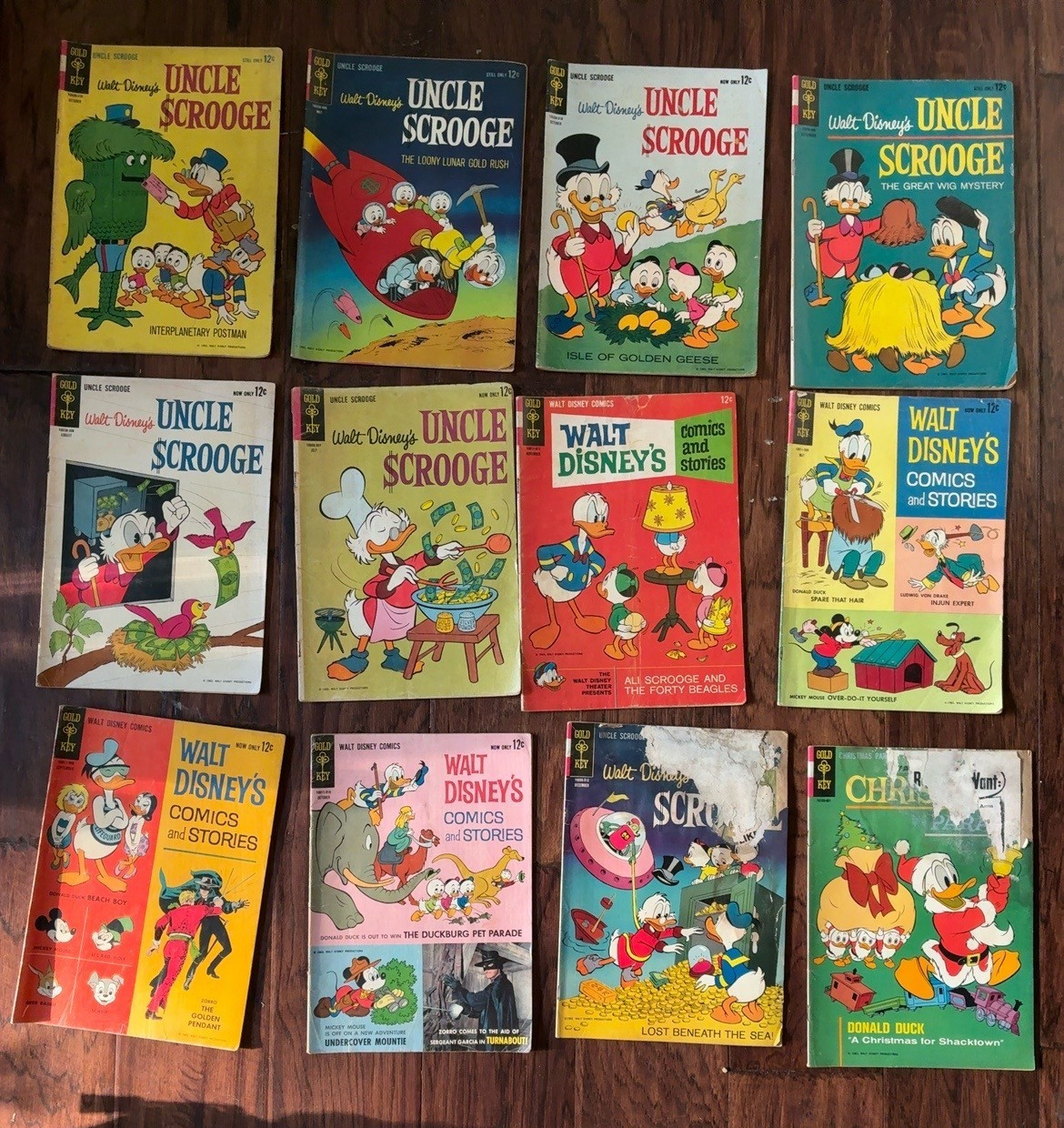 63 Vintage Comics Lot Disney Uncle Scrooge Carl Barks Archie Dell Gold Key