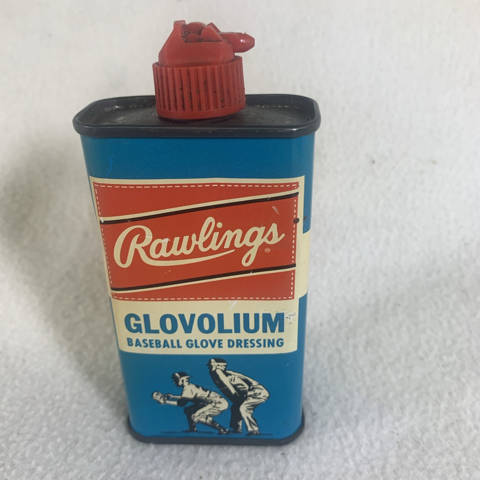 Vintage 1960’s Rawlings Glovolium Baseball Glove Handy Household Empty Oil Can