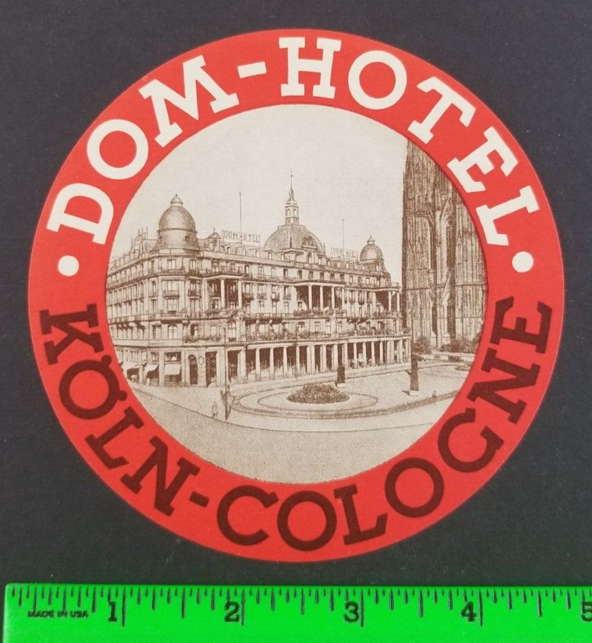 Vintage Dom Hotel Koln Cologne Germany Travel Label Vintage Dom Hotel Koln Cologne Germany Travel Label