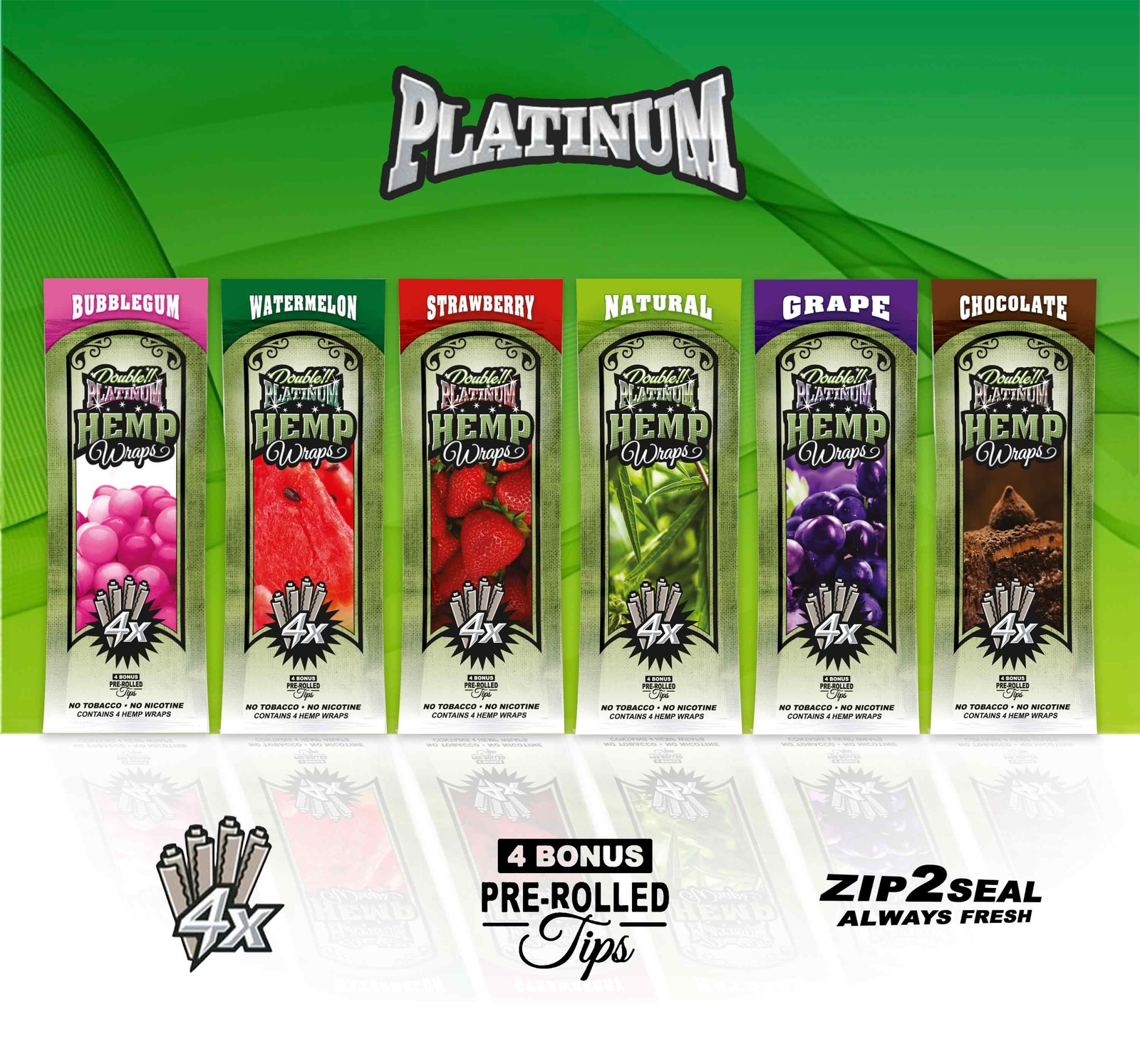 Double Platinum Rolling Papers Assorted Combo Pack 6 Packs (24 WRAPS + TIPS) Double Platinum Rolling Papers Assorted Combo Pack 6 Packs (24 WRAPS + TIPS)