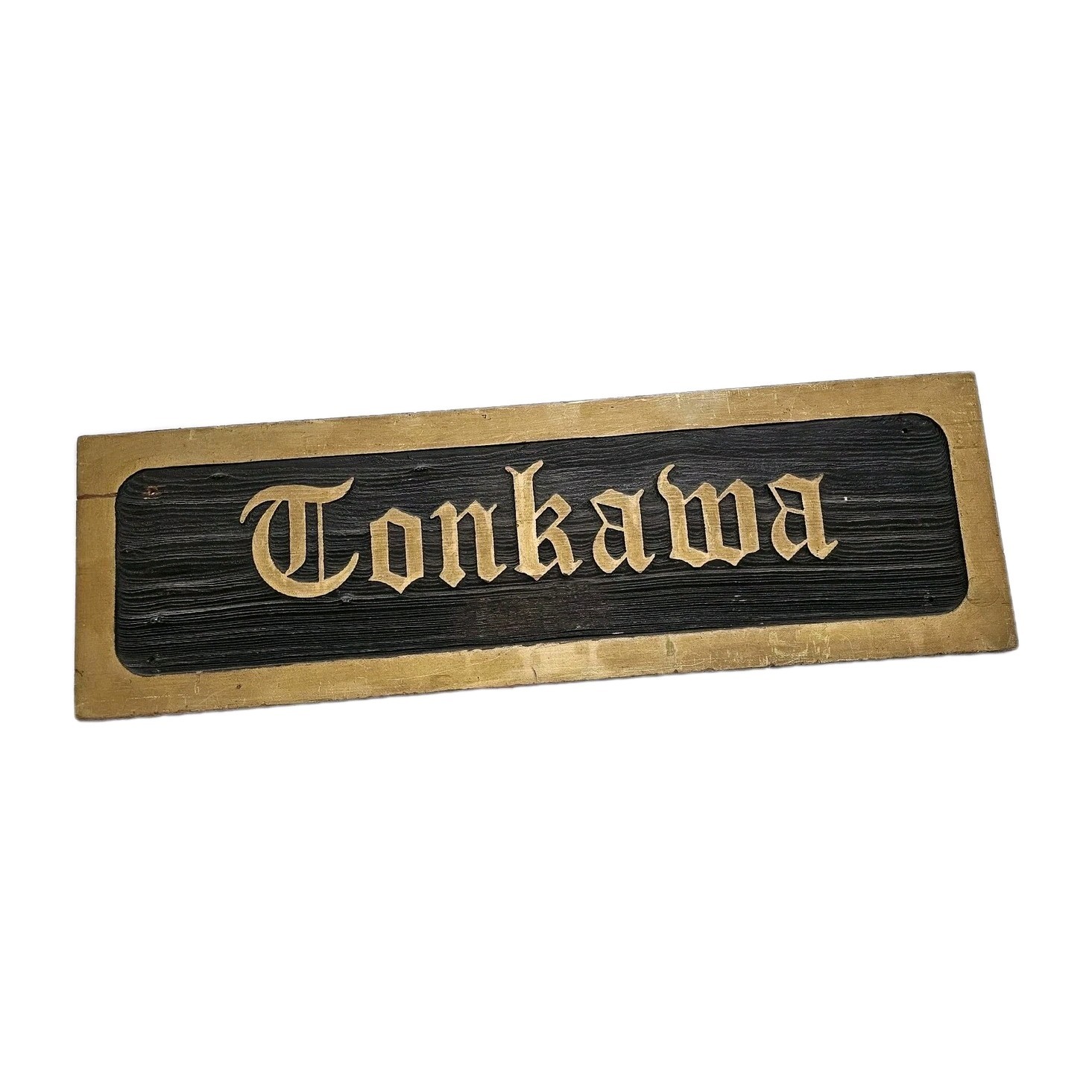 Vintage Tonkawa Tribe Sign Wood 36\ Vintage Tonkawa Tribe Sign Wood 36\