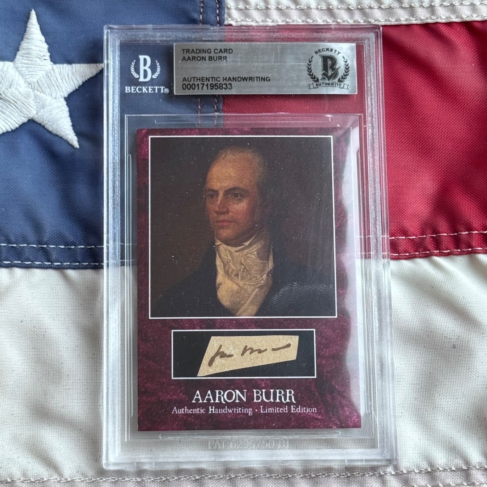 Aaron Burr Word from Autograph Signed Beckett BAS  Dueled Alexander Hamilton