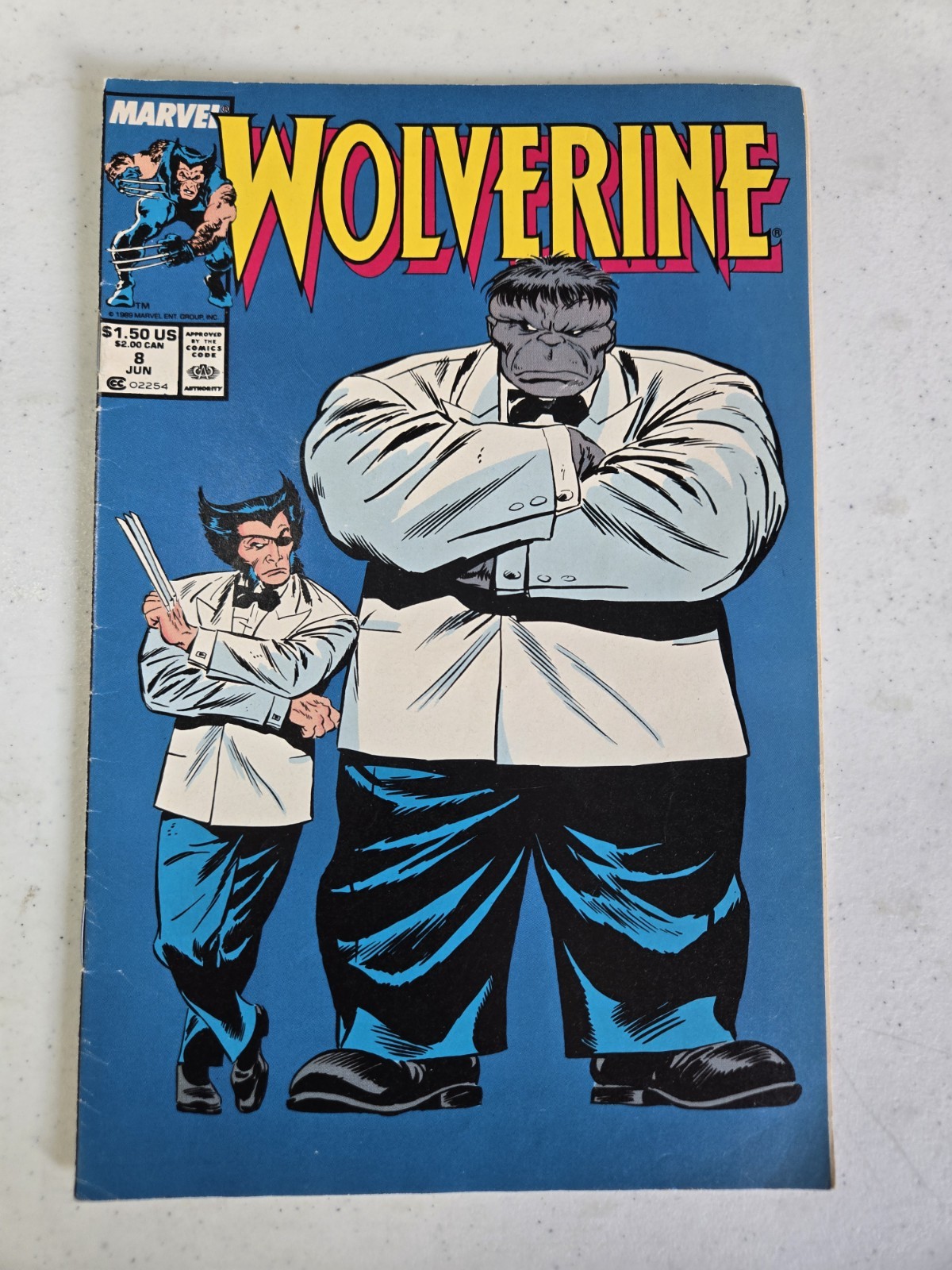 Wolverine #8 (1989) Grey Hulk Appearance – Marvel Comics – Classic Cover