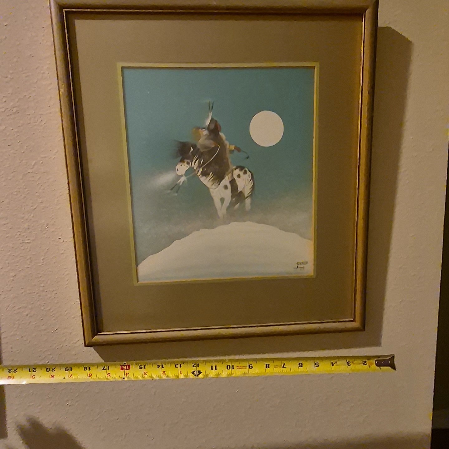 Rance Hood Original Painting Comanche Native American Indian Winter Scout Art Si