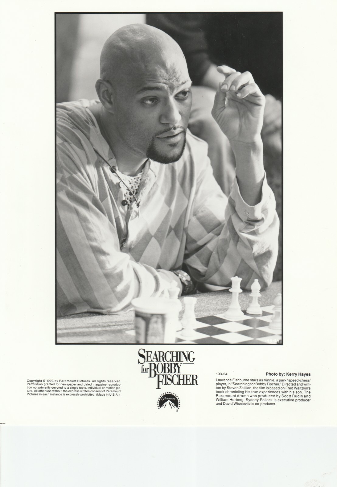 1993 Seaching for Bobby Fischer Laurence Fishburne 8x10 Photo 1993 Seaching for Bobby Fischer Laurence Fishburne 8x10 Photo
