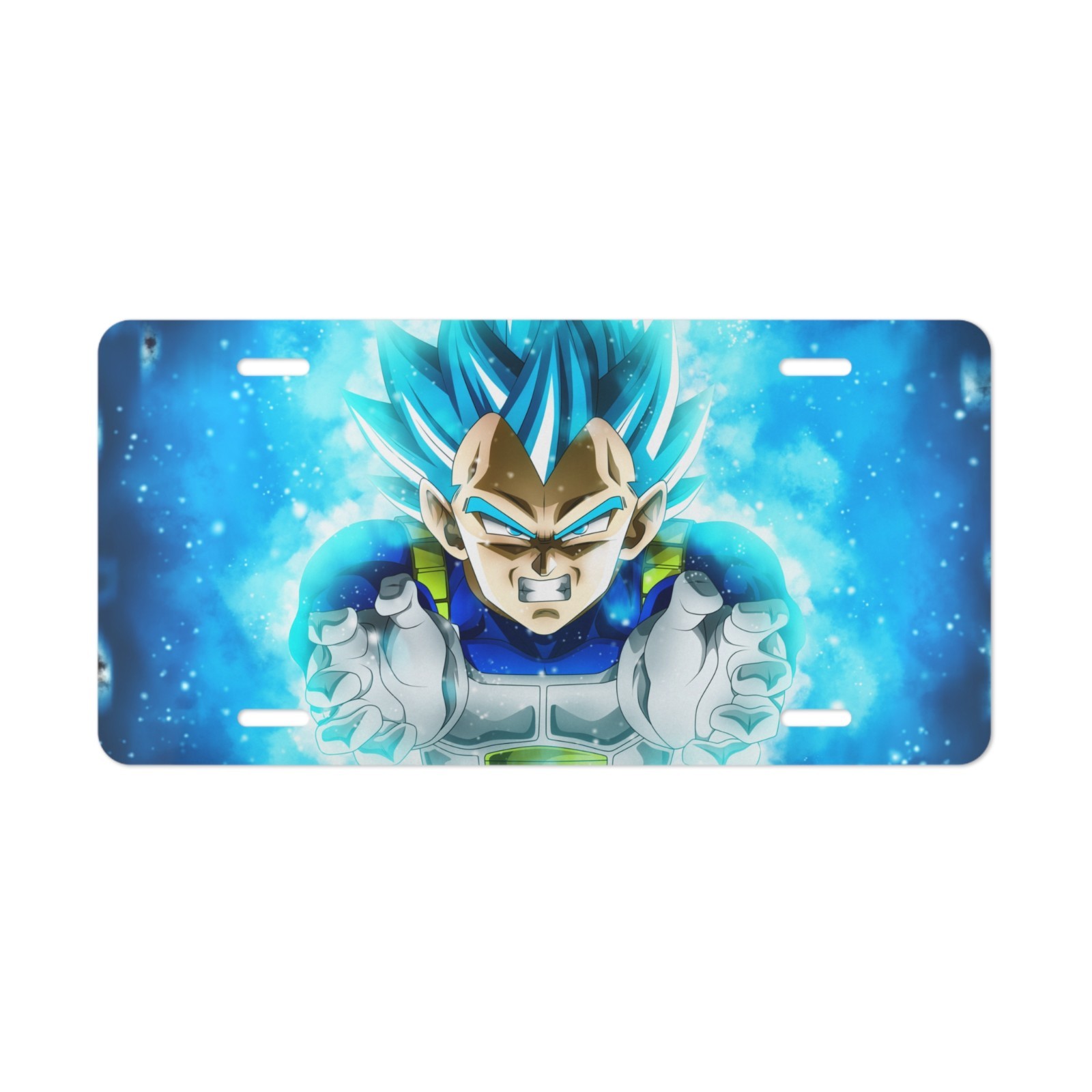 Dragon Ball Z Super Vegeta Blue, License Plate New Car Tag Metal Aluminum - USA