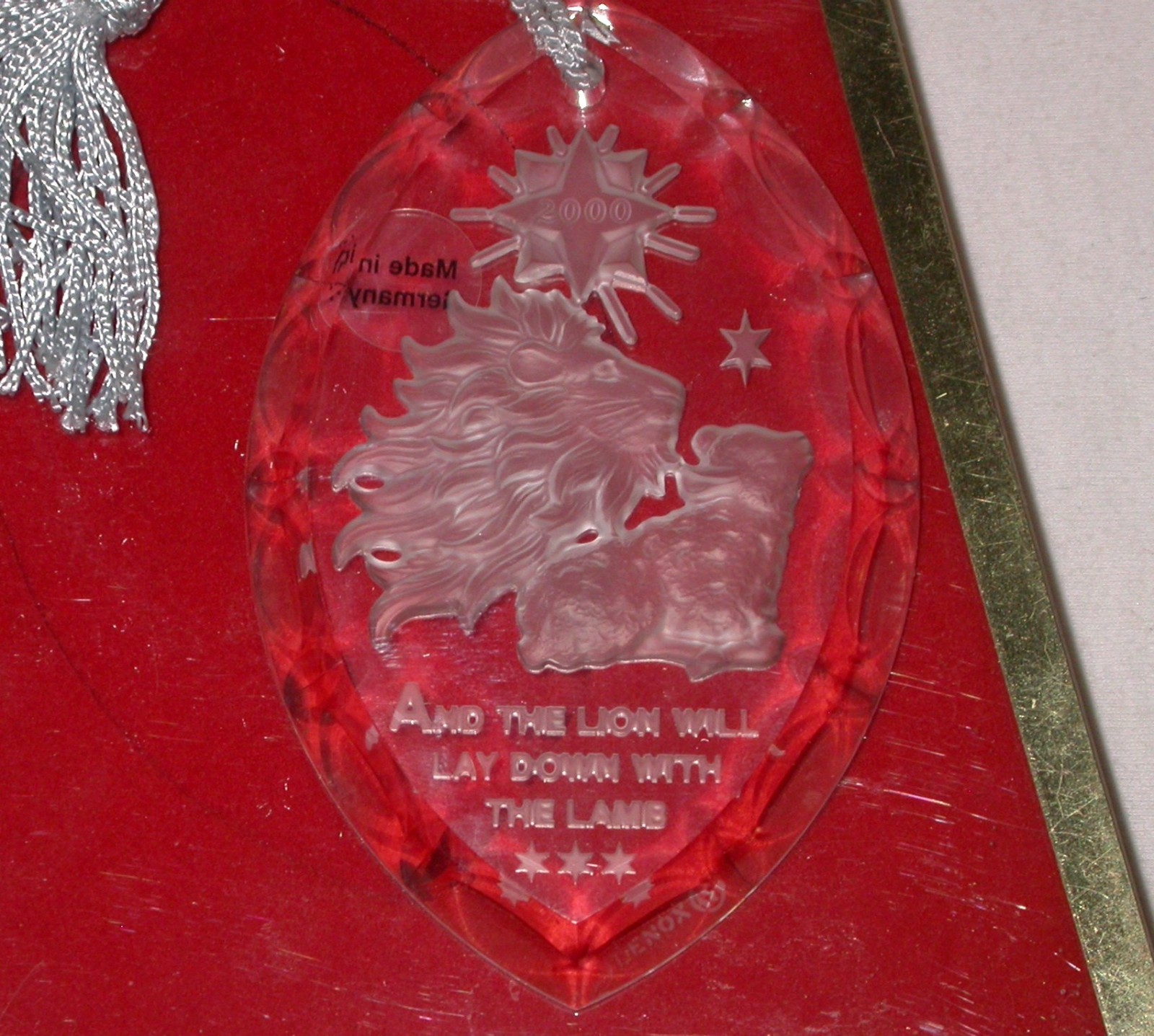 1999 Lenox Lion & Lamb Millennium Edition Crystal Christmas Ornament NEW In Box 1999 Lenox Lion & Lamb Millennium Edition Crystal Christmas Ornament NEW In Box