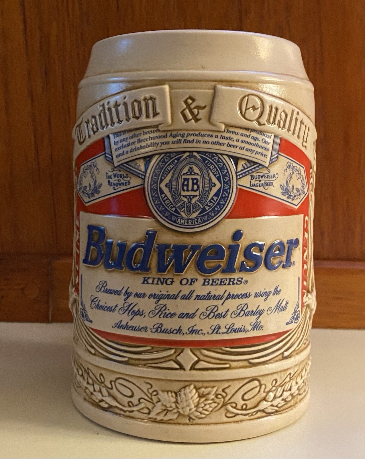 Vintage Budweiser Stein 1995 3D Ceramic 100 Year History Ceramarte Exquisite 