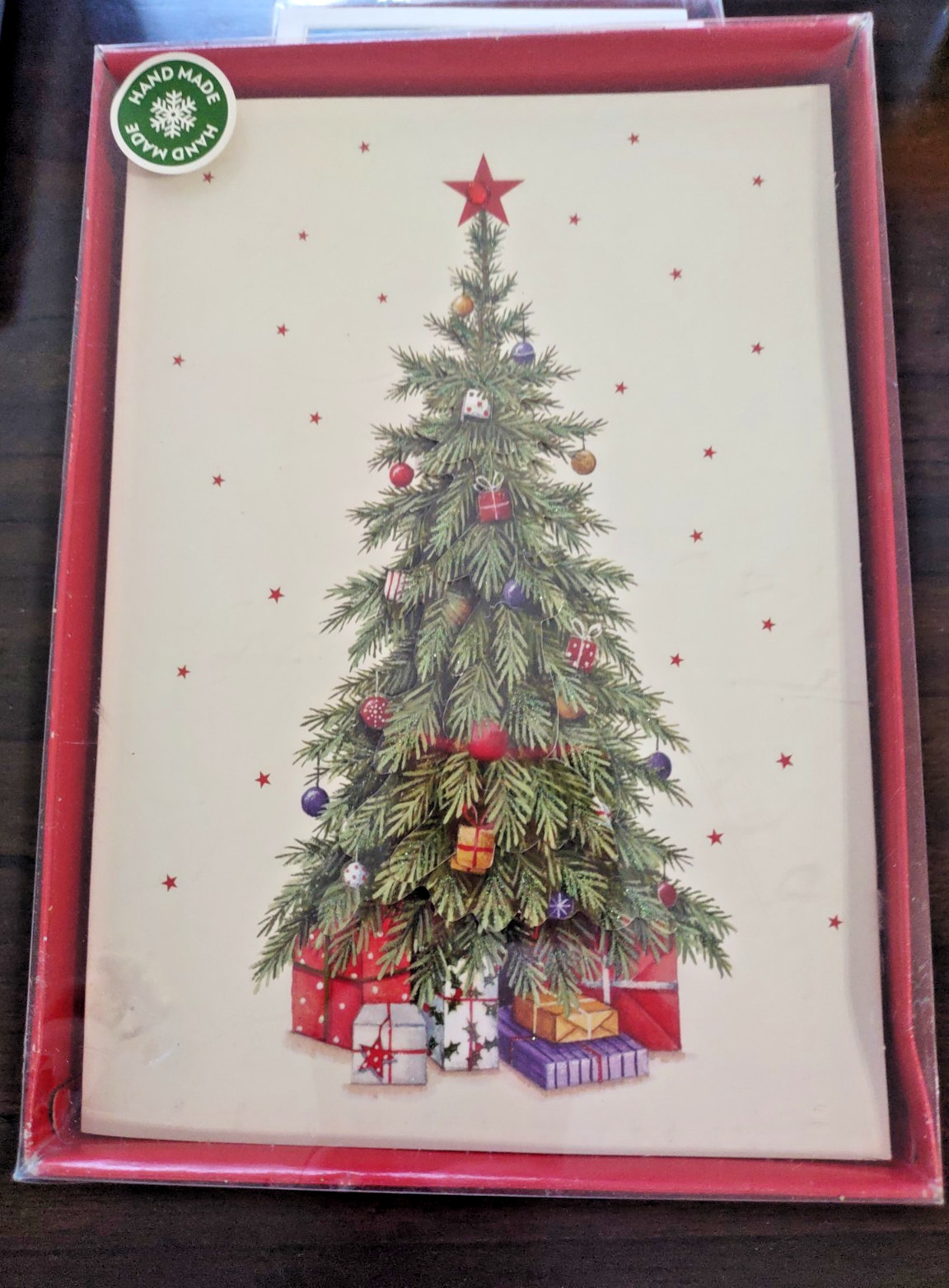 Vintage Christmas 3D Cards Box Set of 10 w/ Envelopes Christmas Tree Vintage Christmas 3D Cards Box Set of 10 w/ Envelopes Christmas Tree
