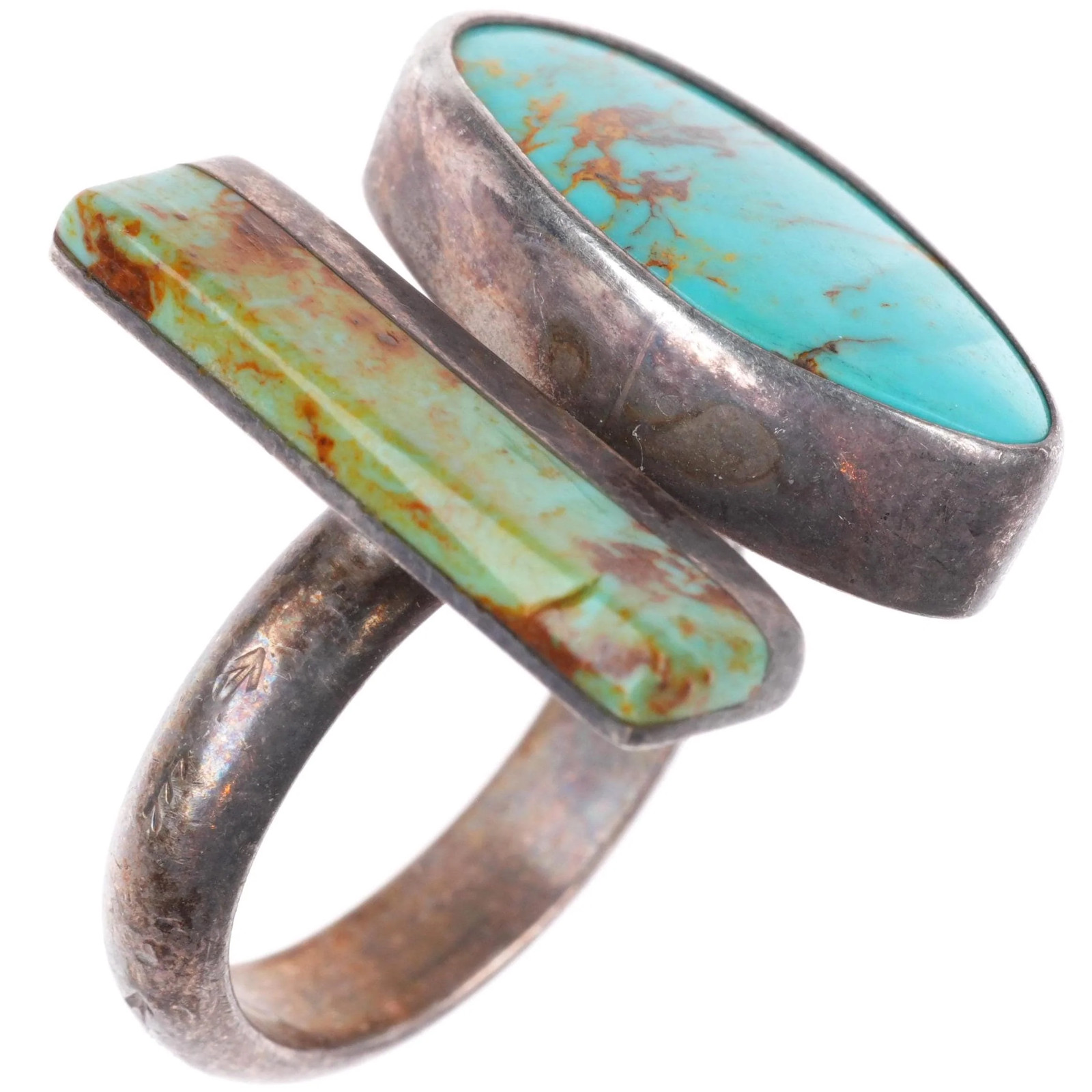 sz7 vintage southwestern modernist sterling silver turquoise adjustable ring sz7 vintage southwestern modernist sterling silver turquoise adjustable ring